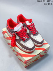 Nike Air Force 1 ’07 Low Sneakers in Brown, White and Red