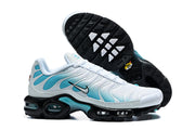 Nike Air Max Plus White and Aqua Sneakers