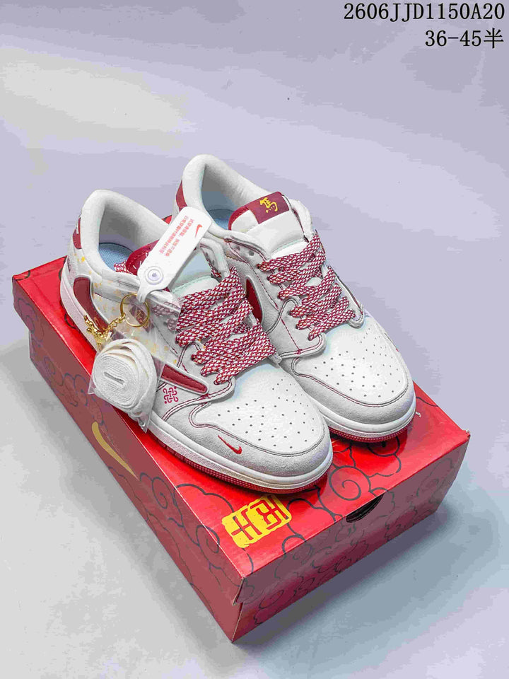 Jordan Air Jordan 1 Low White and Red Sneakers