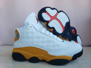 Air Jordan 13 White and Yellow Basketball Sneakers