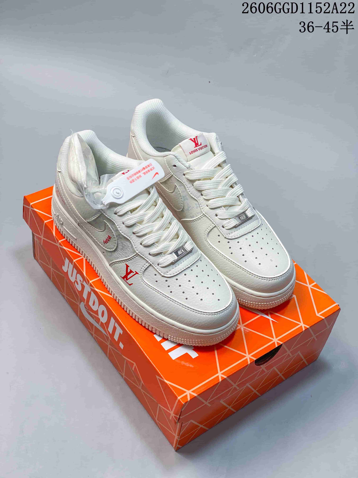 Nike Air Force 1 Low White Monogram Sneakers