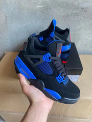 Air Jordan 4 Black and Blue High-Top Sneakers