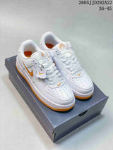 Nike Women’s Air Force 1 Shadow Sneakers, White and Orange