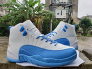 Jordan Air Jordan 12 White and Blue High-Top Sneakers