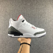 Jordan 3 White Cement Sneakers in White and Grey