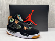 Jordan 4 Retro Sneakers in Black, Green and Tan
