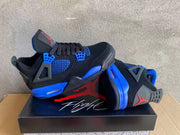 Air Jordan 4 Black and Blue High-Top Sneakers