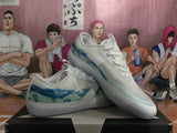 White and Blue Star-Logo Sneakers