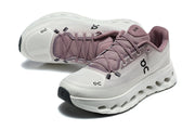 On Cloudmonster 3 Running Shoes in White and Mauve