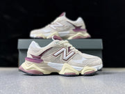 New Balance 9060 Sneakers in Cream and Burgundy