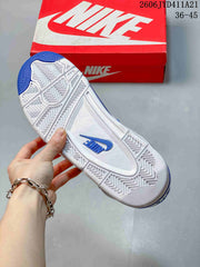 Nike Flight Legacy Mid-Top Basketball Shoes, White and Blue