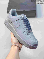 Nike Air Force 1 Low Sneakers, Gray Pattern, Style 611270ASWPR