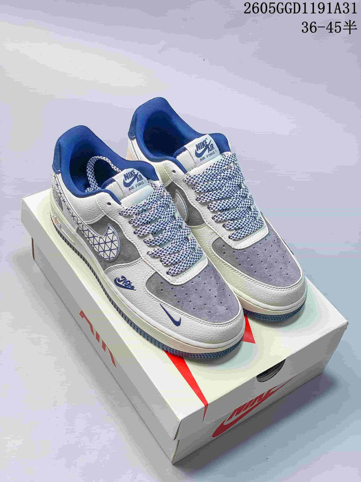 Nike Air Force 1 '07 Low Grey and Blue Sneakers