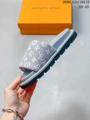 Louis Vuitton Pool Pillow Comfort Monogram Denim Slide Sandals
