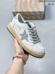 Golden Goose Superstar Low-Top Sneakers, White with Star Detail
