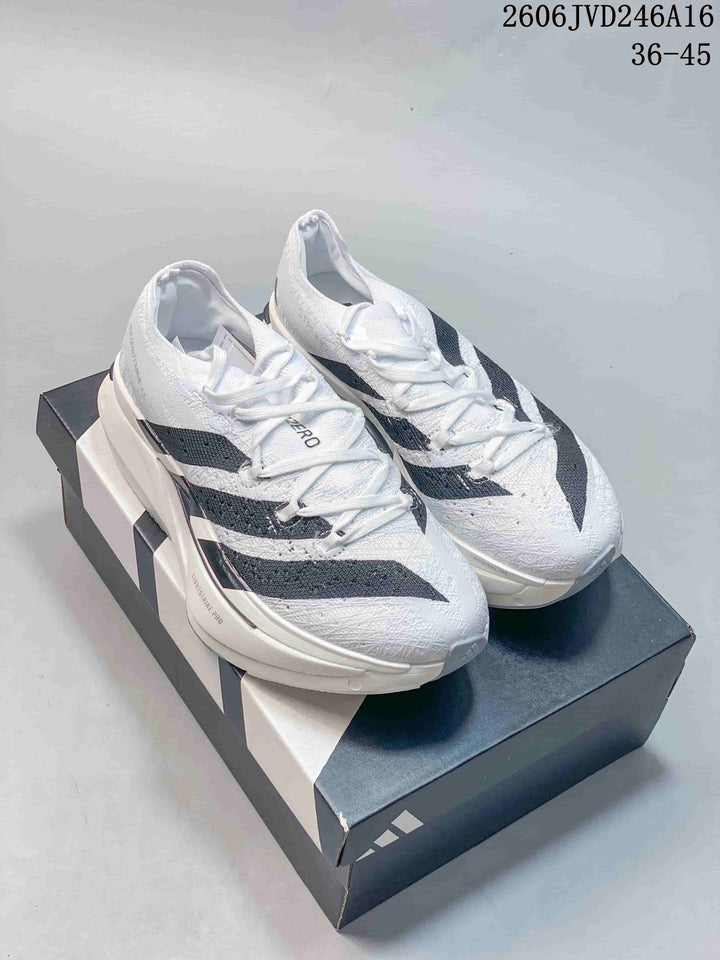 Adidas Adizero Prime X 3.0 Strung Running Shoes, White/Black
