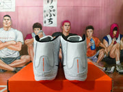 Nike Wrestling Shoes, White and Gray with Orange Accents