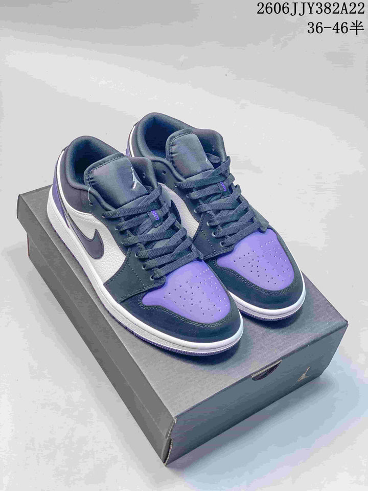Jordan Air Jordan 1 Low Sneakers in Purple, White and Navy