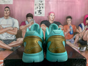 Nike Zoom Basketball Sneakers Statue of Liberty Teal Gold