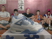 Jordan 4 White Blue Basketball Sneakers