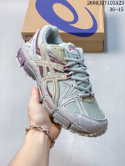 ASICS Gel-Kahana 8 Outdoor Sneakers, White and Burgundy