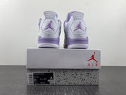 Air Jordan 4 Retro White and Purple Sneakers CT8527-115