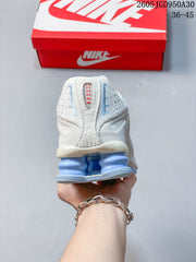 Nike Shox R4 Women's Sneakers White and Light Blue