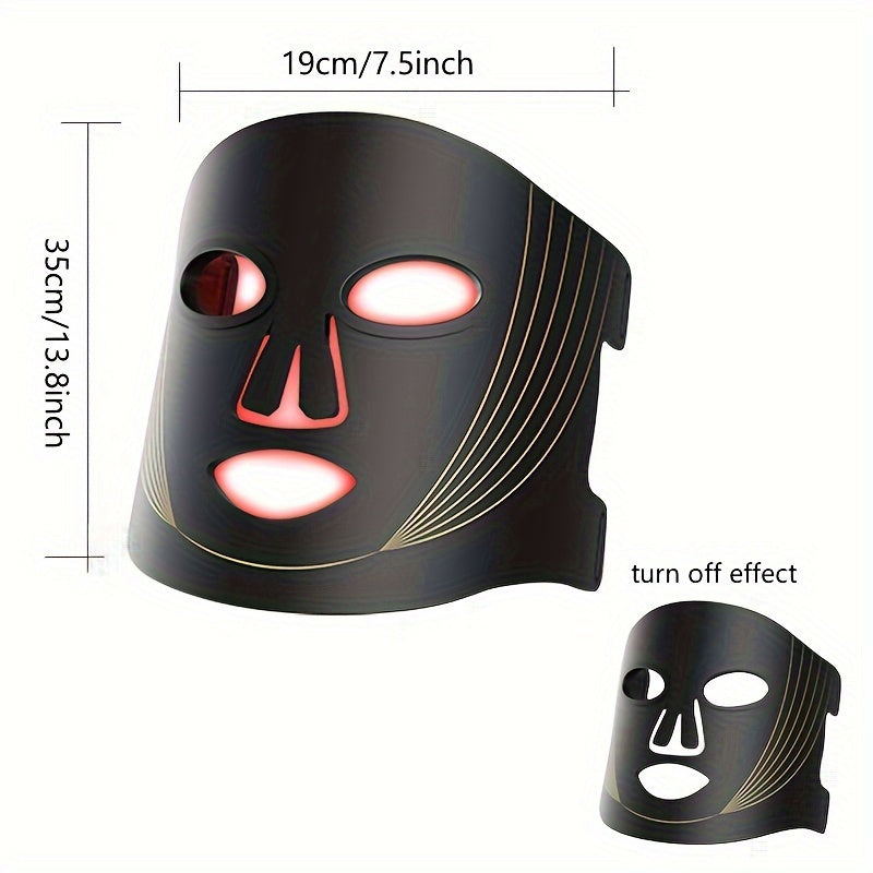 LED Face Mask At-Home 3 Modes Portable LED Light Facial Beauty Mask 180 LED Beads For Daily Skin Care Routine