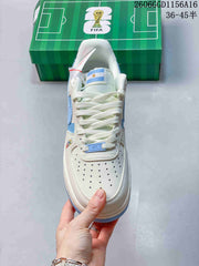 Nike Air Force 1 Low Cream and Blue Sneakers