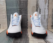 Jordan 13 White and Orange Men's High-Top Sneakers