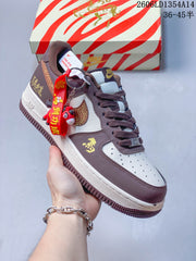 Nike Air Jordan 1 x Travis Scott Low-Top Sneakers, Brown and White