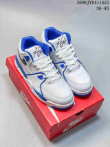 Nike Flight Legacy Mid-Top Basketball Shoes, White and Blue