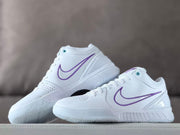 Nike Kobe 4 Low Basketball Shoes White Purple Charlotte