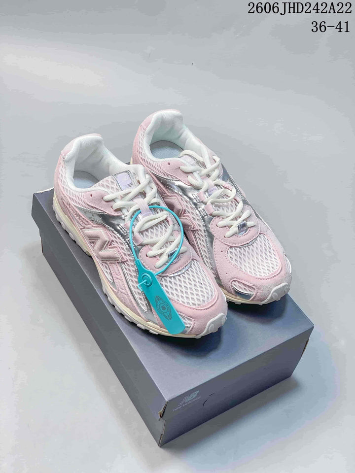 New Balance 204L Pink and Silver Mesh Sneakers