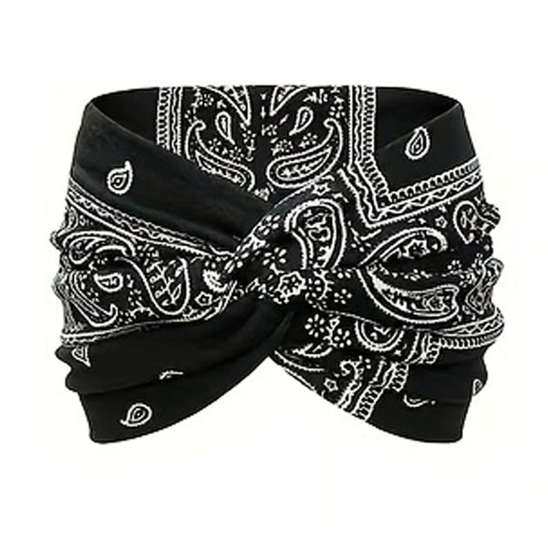 Printed cross yoga headband